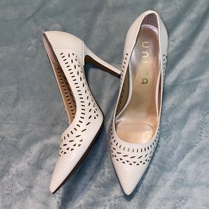 White Cutout Heels